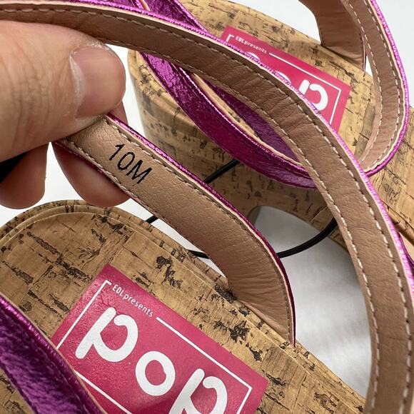 Pop Womens Admission Heeled Sandals Pink Fuschia Size 10M - Picture 5 of 10